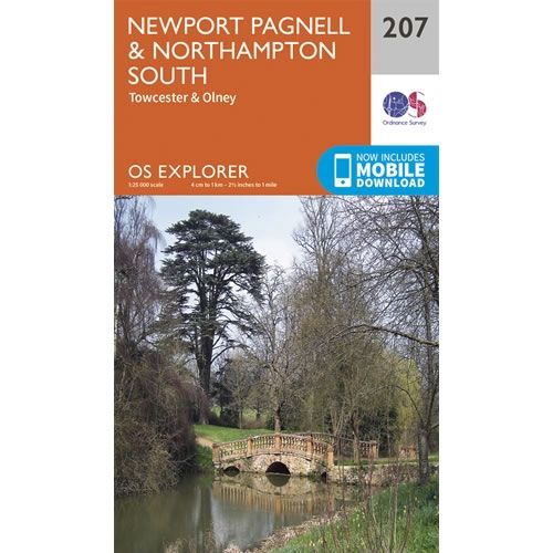 OS Explorer Map 207 - Newport Pagnell and Northampton South