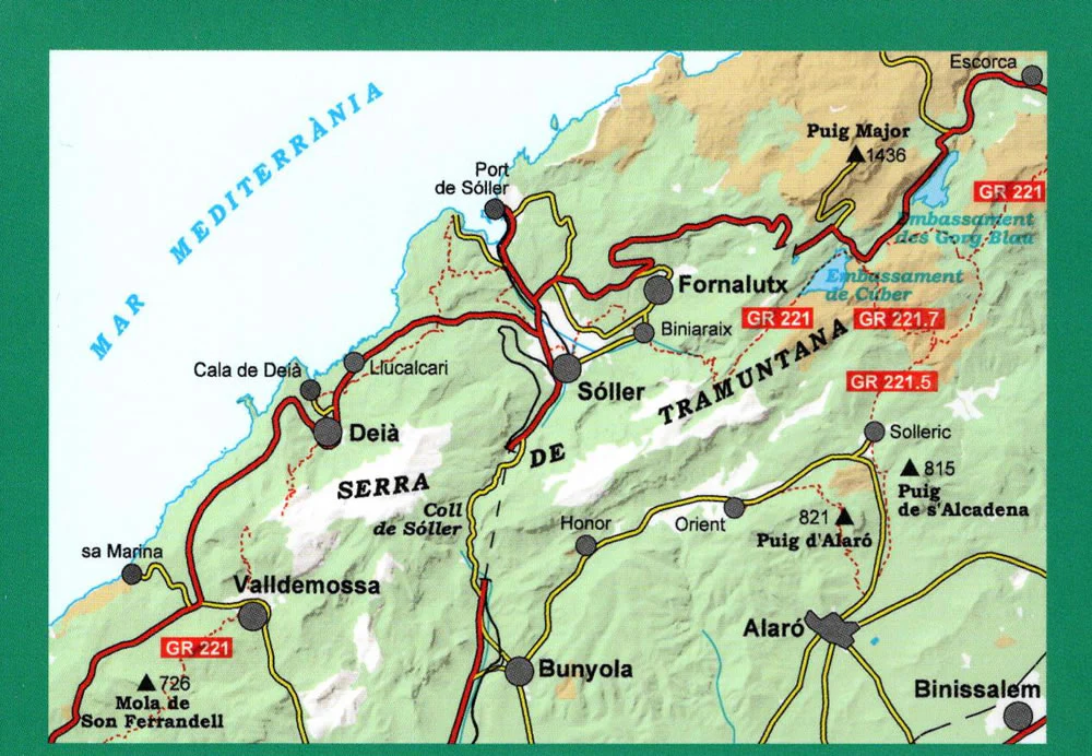 Tramuntana Central Mountain Map in Mallorca - Image 2